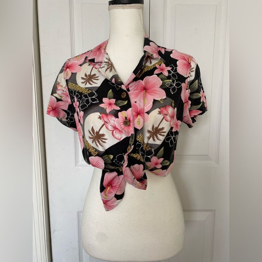 80s/ 90s Caribbean Joe Hawaiian Shirt with Coconut Buttons